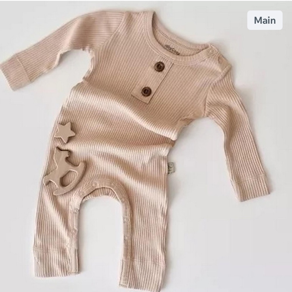 New Waffle Romper/ Organic Cotton